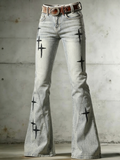 Women's Faith Art Printed Casual Jeans