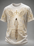 Men's Faith Cross Printed Casual T-shirt