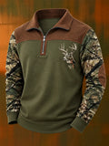 Men’s Vintage Deer Hunting Graphic Casual Sweatshirt