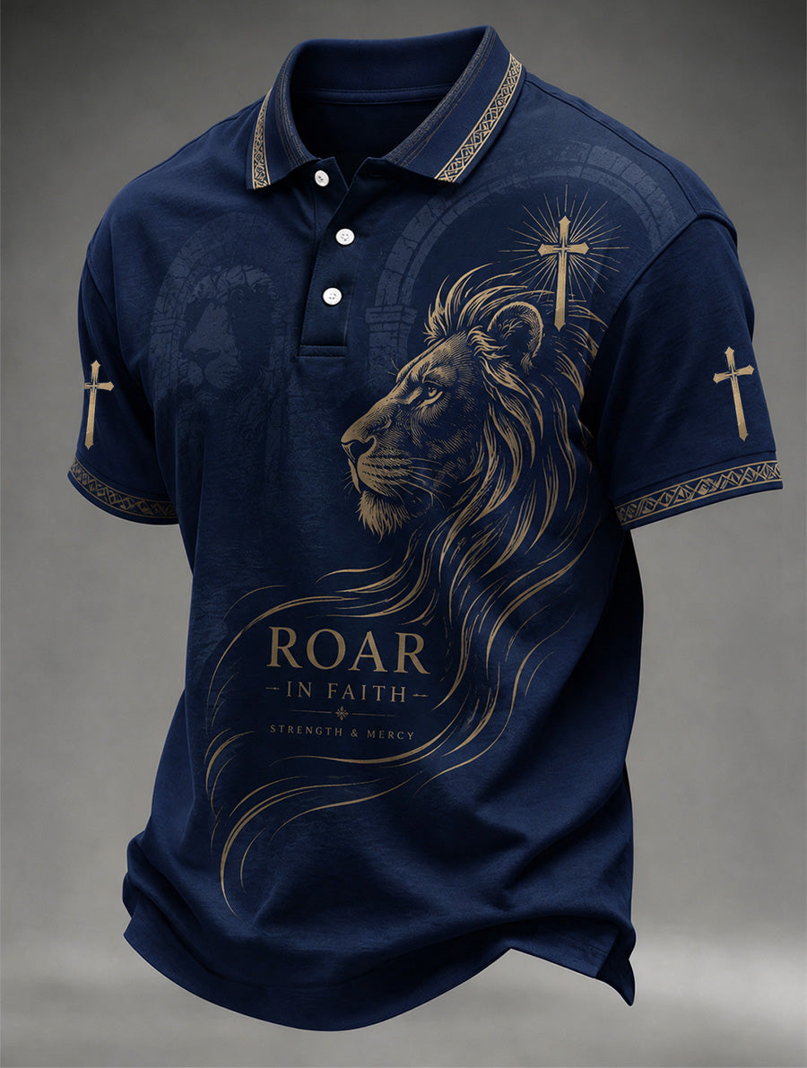 Men'S Faith Printed Casual Lapel POLO