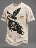 🦅⚓"Haggard Pirate" Seagull & Jolly Roger Parchment Tee🌊