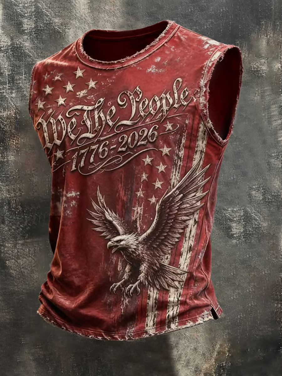 Men'S Retro 250 Patriot Round Neck Tank Top