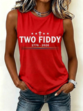 Women'S Two Fiddy Minimalist Design Patriotic Printed Vest