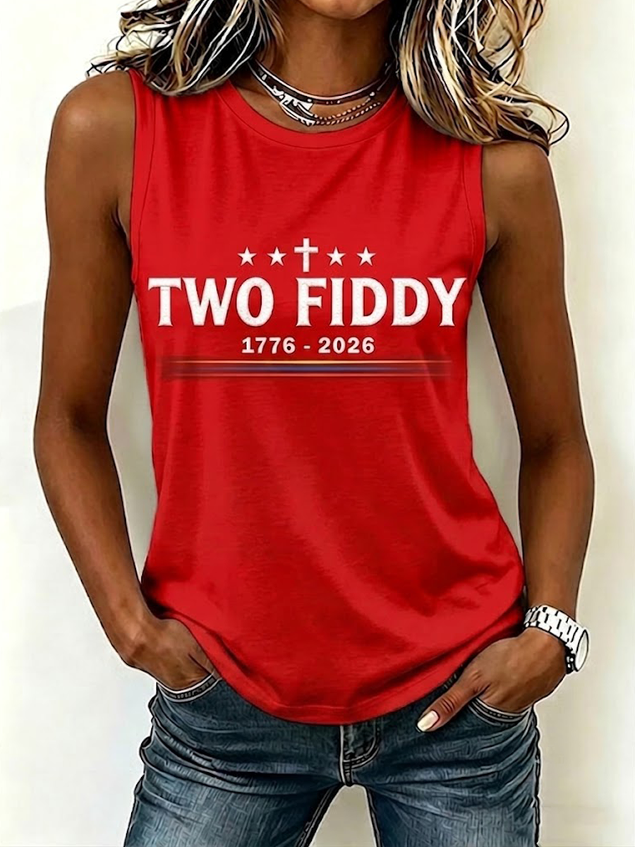 Women'S Two Fiddy Minimalist Design Patriotic Printed Vest