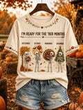 Women's Vintage I'm Ready For The Ber Months Print Casual T-shirt