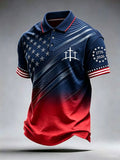 Men's Retro Print Faith Short-Sleeve Polo Shirt
