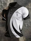 Men's Faith Cross Printed Polo Shirt