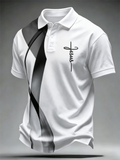 Men'S Faith Cross Commemorative Printed Polo Shirt