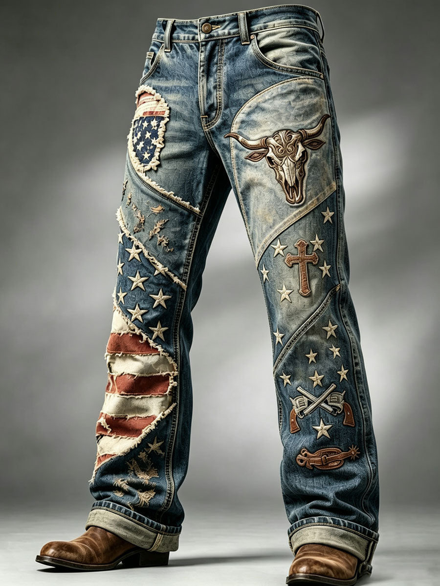 Men's 250th Anniversary Printed Casual Jeans