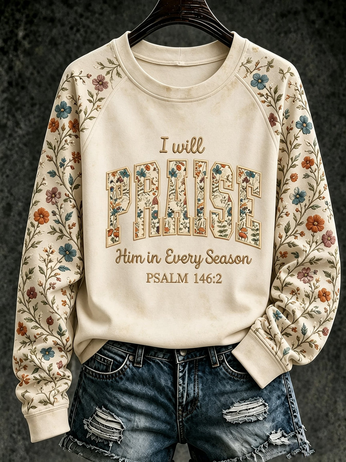 Women's 'I Will Praise Him In Every Season' Printed Casual Sweatshirt