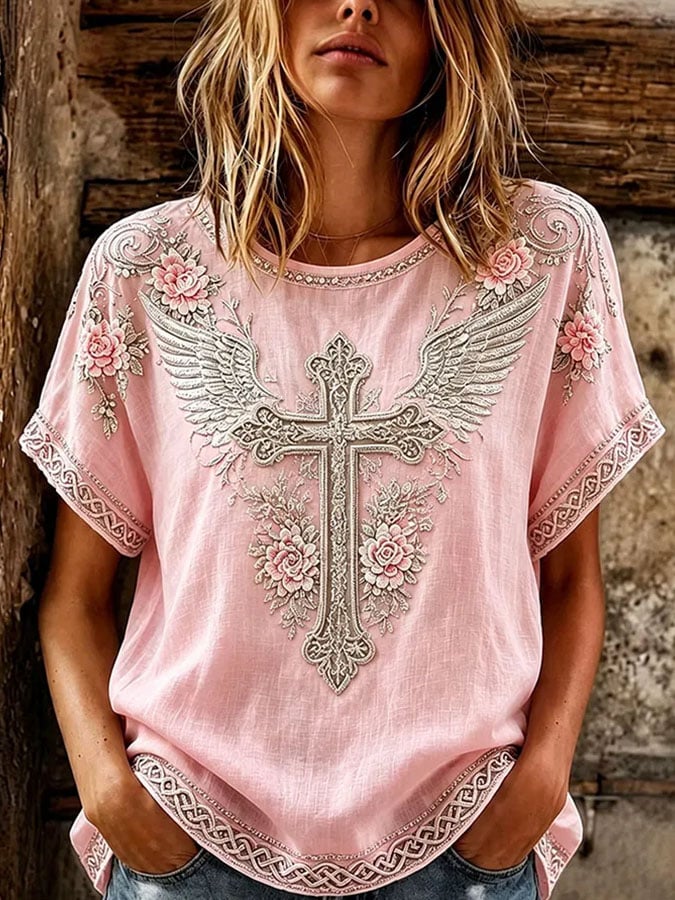 Women's Vintage Print Casual T-Shirt