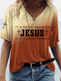Women'S IT'S NOT A RELIGION Printed Short Sleeved T-Shirt