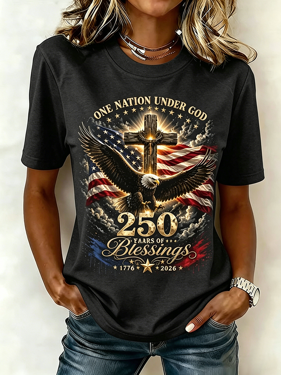 250Th Anniversary Commemorative Faith Printed Round Neck Top In The United States