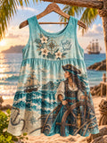 Women’s Nautical Pirate Print Sleeveless Tank Top