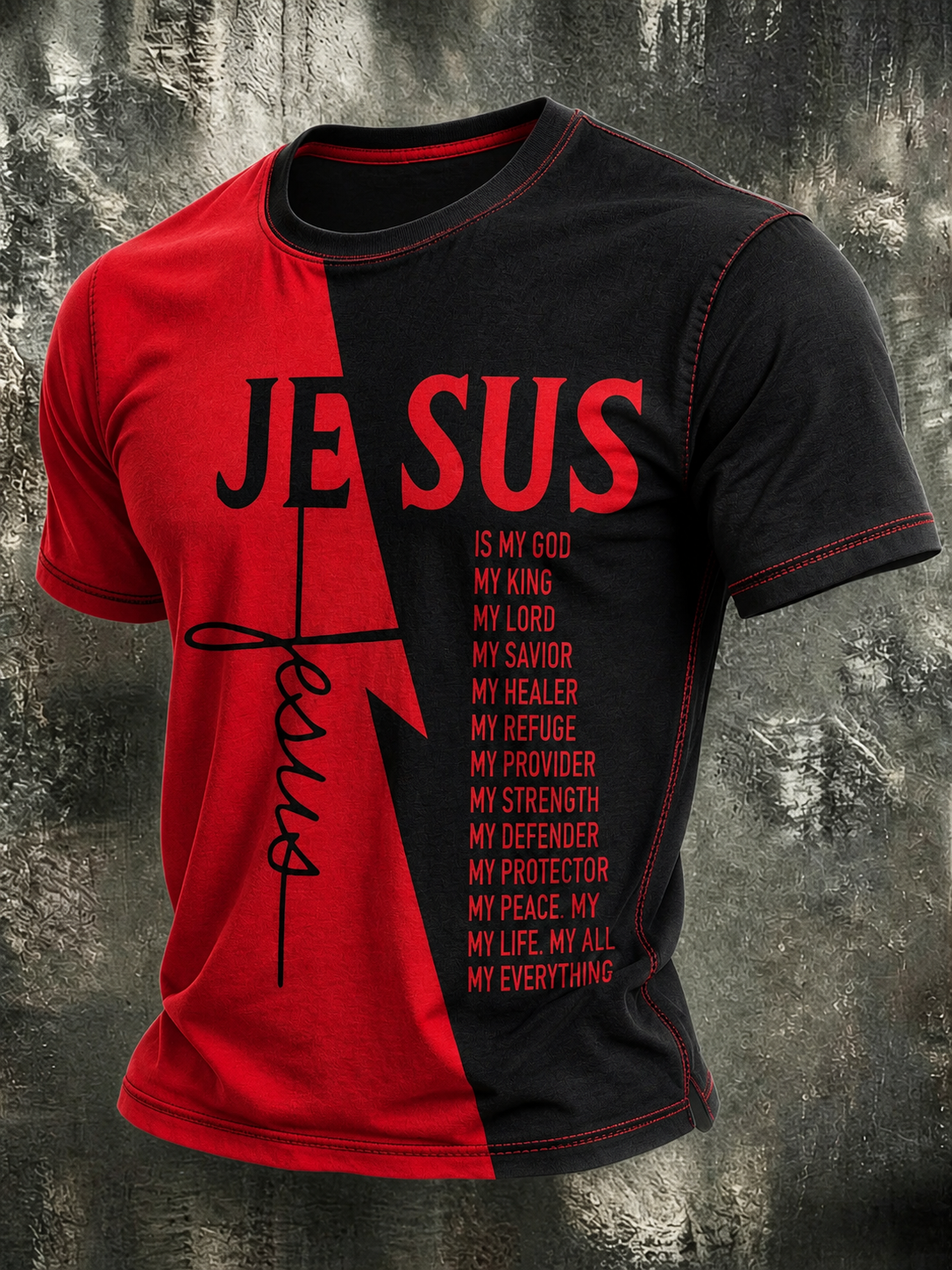 Jesus Faith Commemorative Printed Round Neck T-Shirt