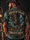Men’s Vintage  "LOST AT SEA " Old Salt Pirate Short Sleeve Shirt