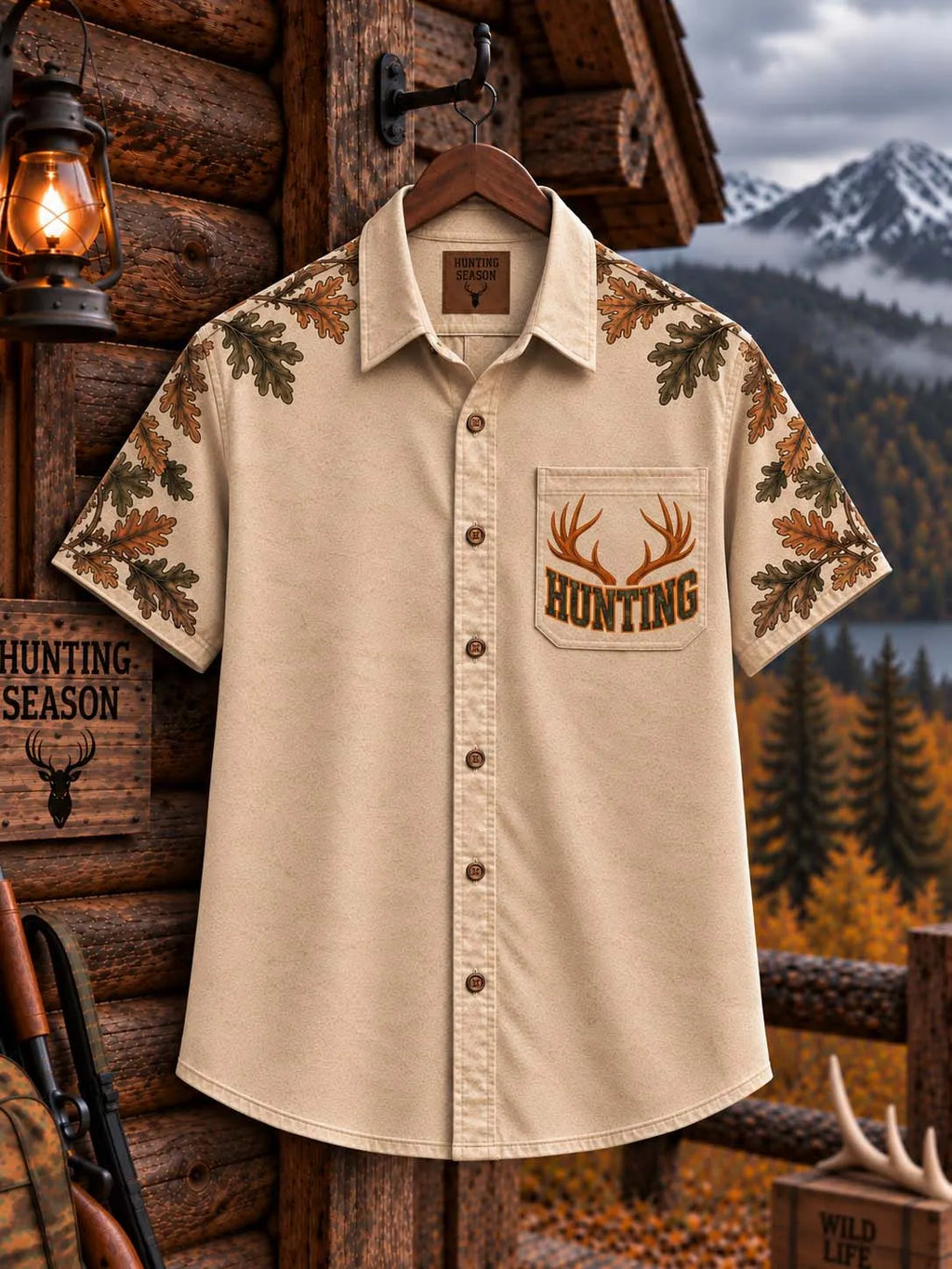 Hunting Season Deer Skull & Antler Men's Shirt