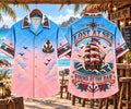 ⛵ Lost At Sea Found At The Bar Classic Sailing Ship Gradient Beach Shirt