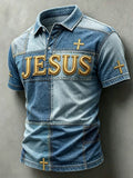 Men'S Faith Print Polo Shirt