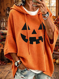 Women's Halloween Spooky Face Casual Printed Loose Sweatshirt