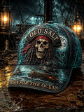 Retro “OLD SALT“ Captain Art Printed Baseball Cap