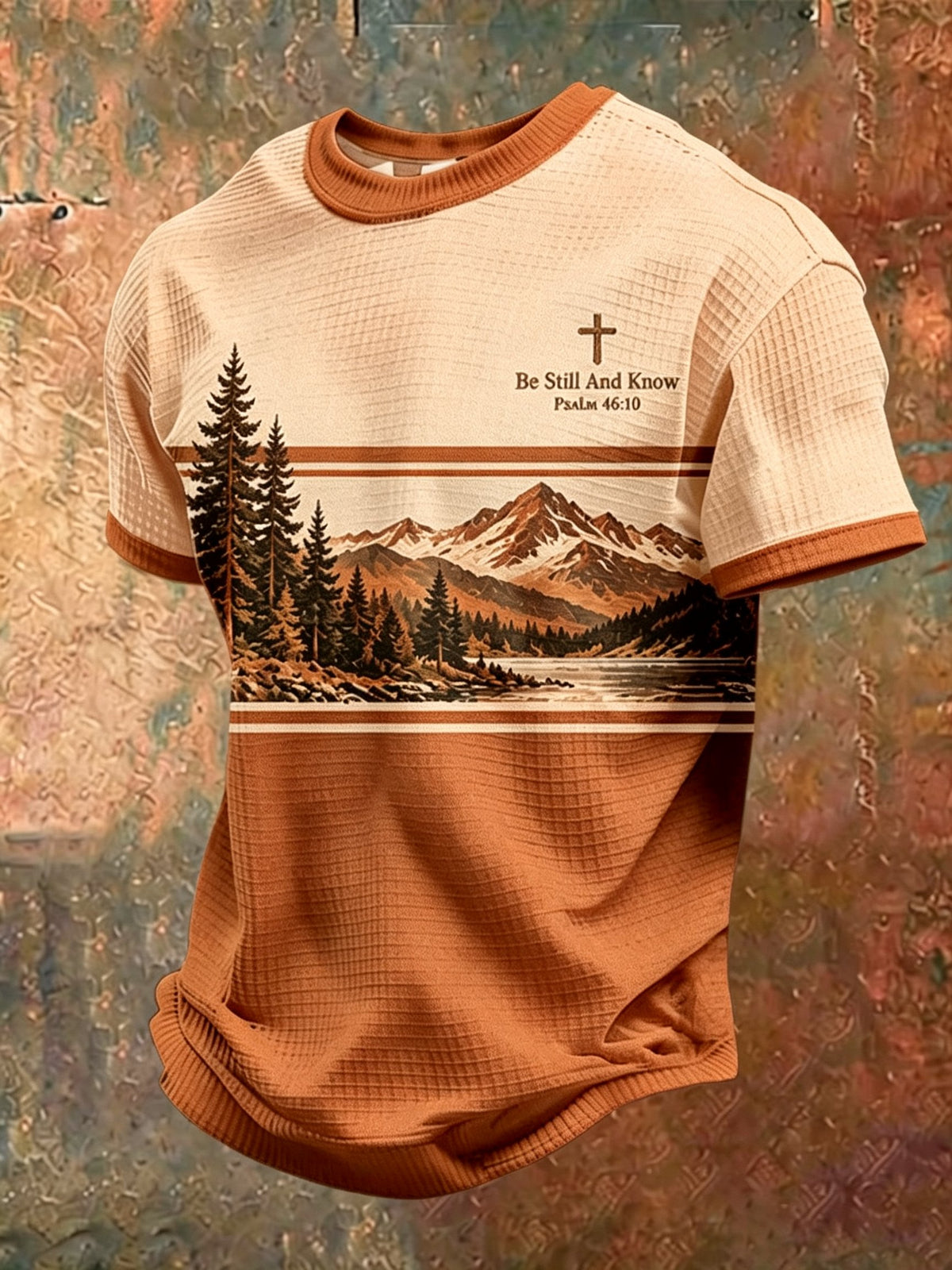 Men's Be Still And Know Psalm 46:10 Printed Waffle Top