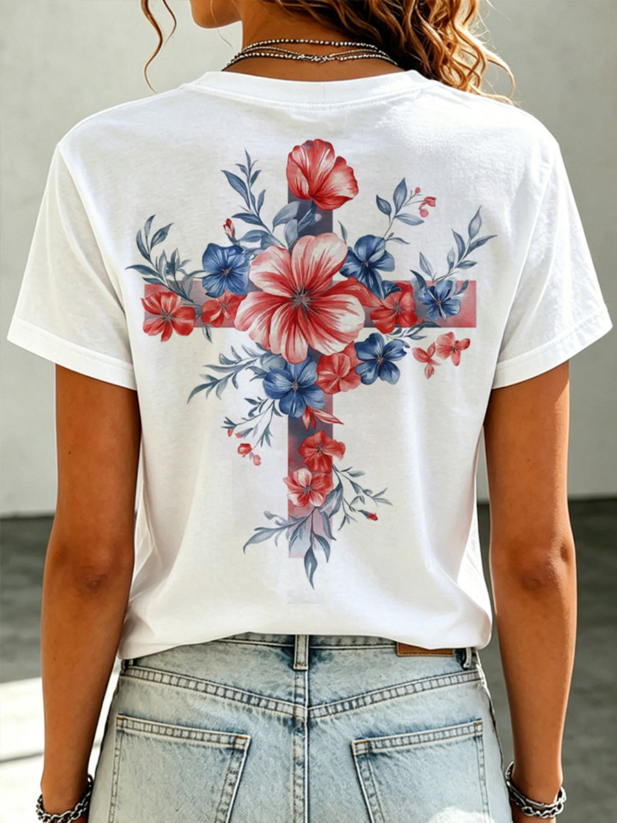 American Jesus Faith Memorial Printed Casual T-Shirt