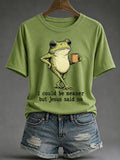 Women's I Could Be Meaner But Jesus Said No Print T-Shirt