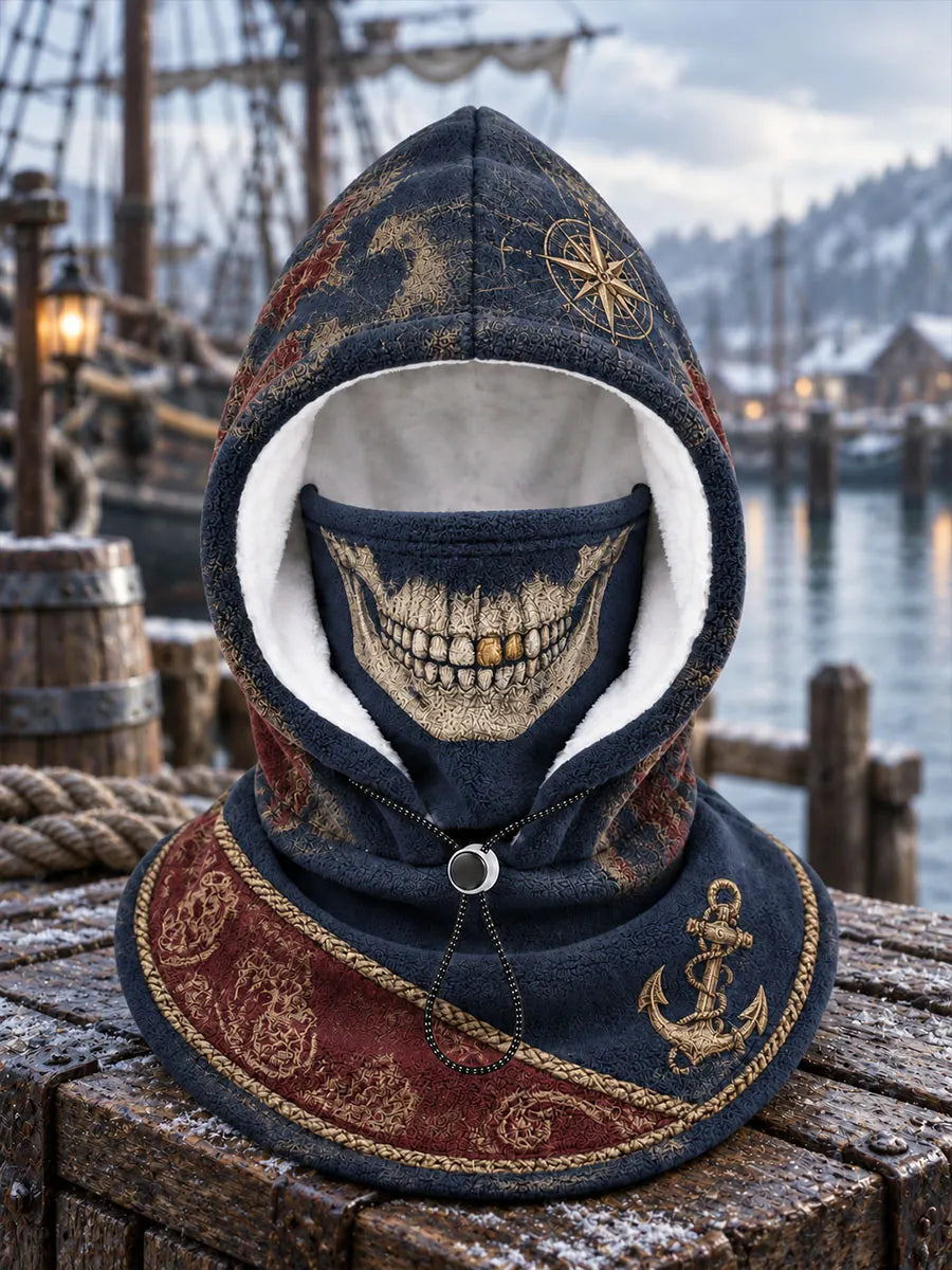 Pirate Skull Nautical Fleece-Lined Hooded Balaclava
