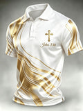 Men's Faith Cross-Print Short-Sleeve Polo Shirt