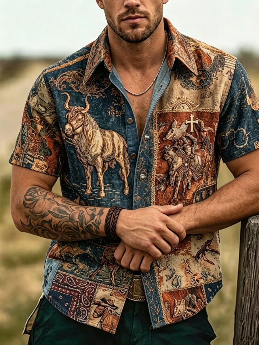 Men'S Western Faith Short Sleeved Shirt