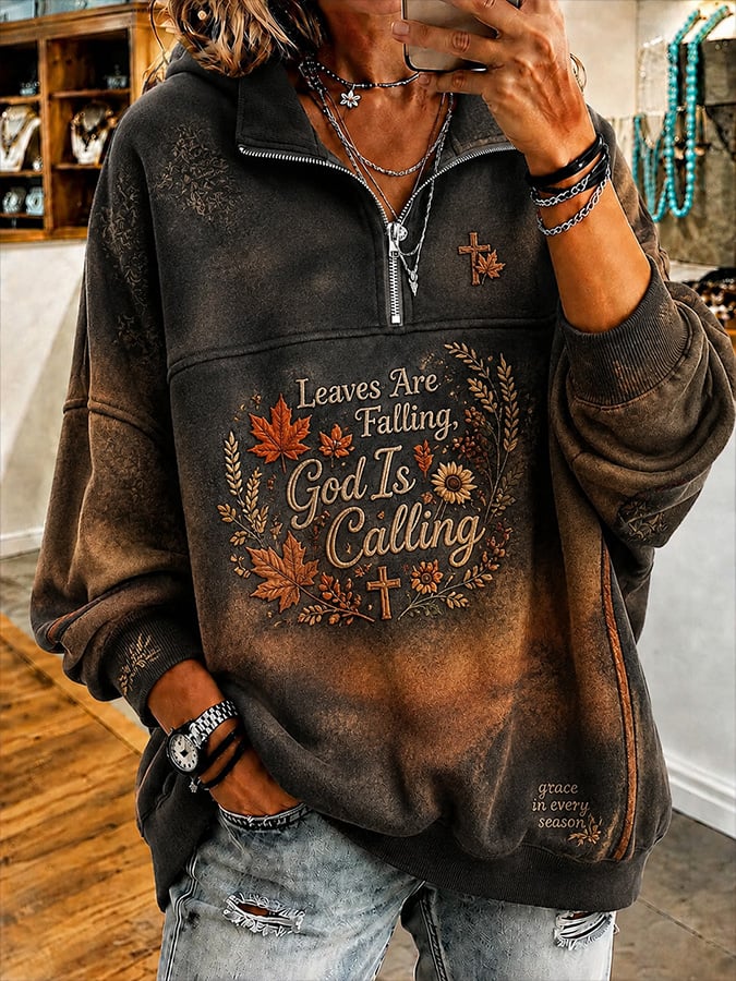 Women's Vintage Autumn "Faith" Print Hoodie