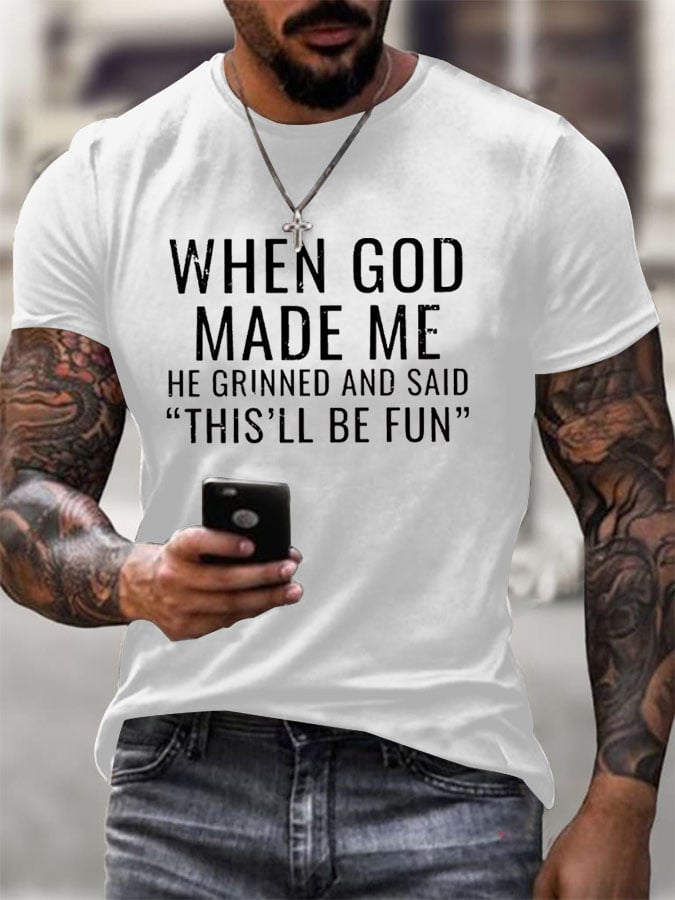 Men's Retro Print Short-Sleeve T-Shirt