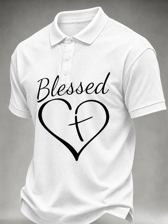 Men's Print Casual Polo Shirt