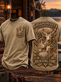 Men’s Retro “LOST IN THE CITY · FOUND IN THE WOODS · NOW IT'S HUNTING TIME” Hunting Season Printed T-Shirt