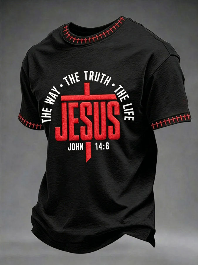 Men's The Way, The Truth, The Life Printed Casual T-shirt