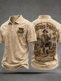 Men's Retro "Retired Pirate - Full-Time Treasure Hunter" Printed Casual Polo Shirt