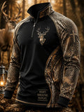 Men's Vintage Traditional Reindeer Pattern Western Sweatshirt