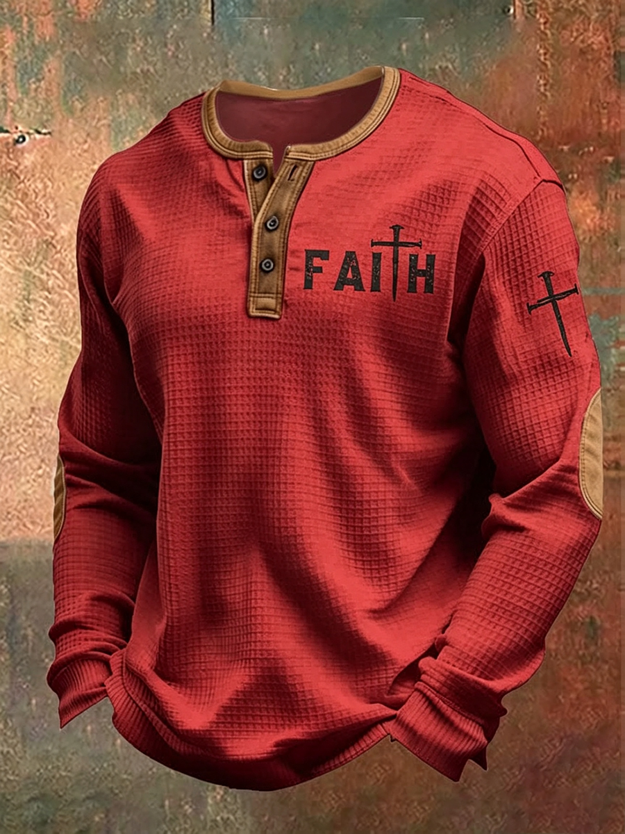 Men's Casual Faith Cross Hoodie