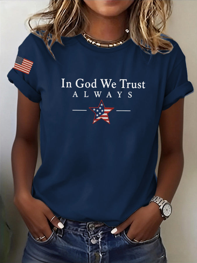 Women'S In God We Trust ALWAYS Printed T-Shirt