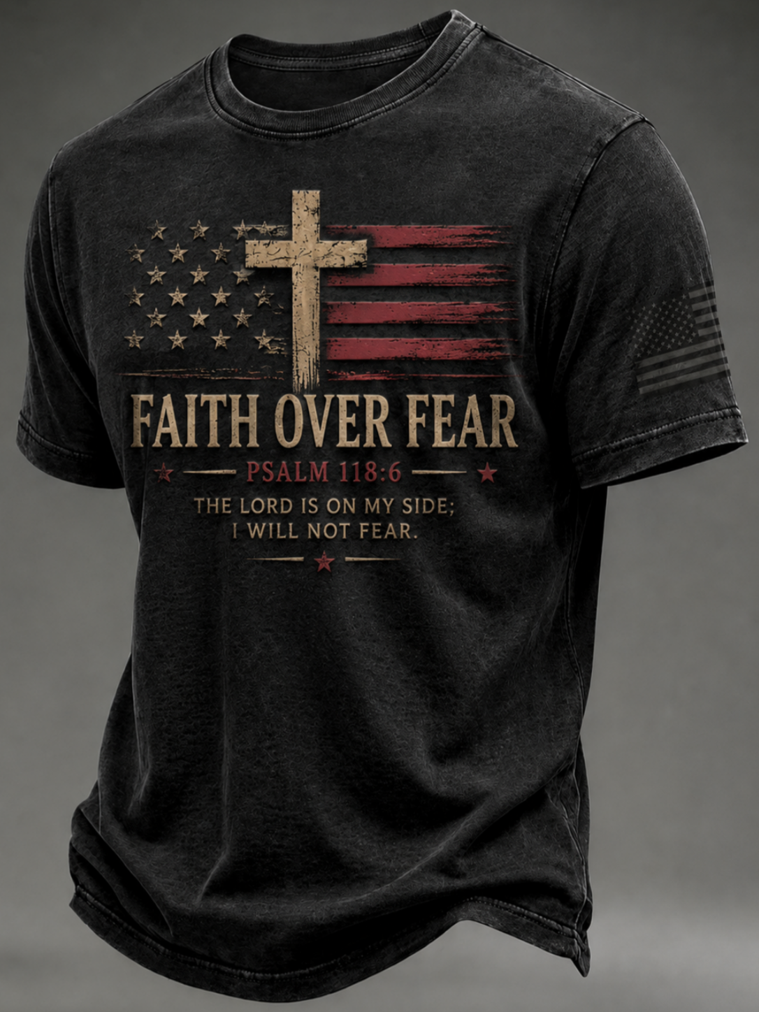 Men's Faith Cross Printed Casual T-Shirt