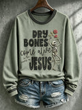 Women's Casual Printed Long-Sleeve Sweatshirt