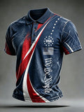 Men's American Flag Printed Casual Collar Shirt