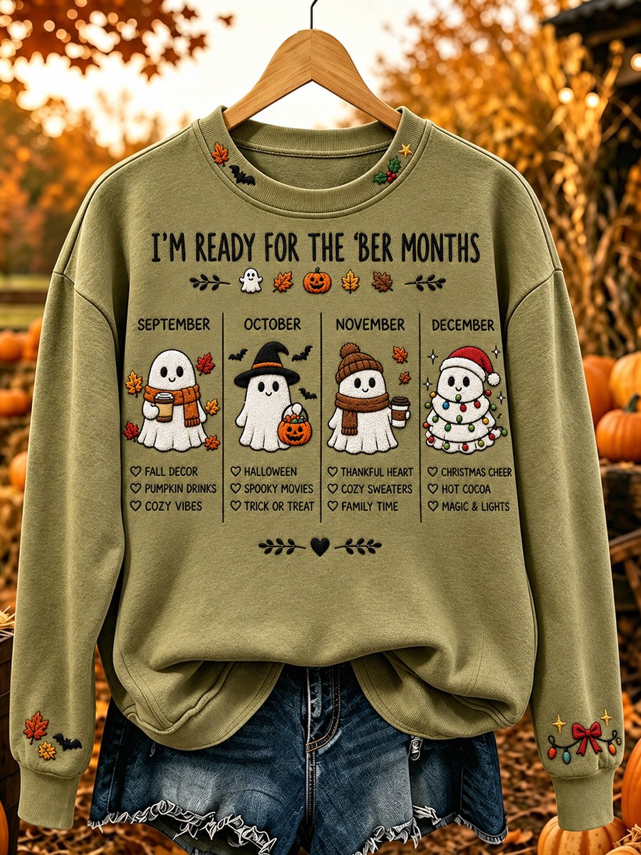 Women's Vintage I'm Ready For The Ber Months Print Sweatshirt