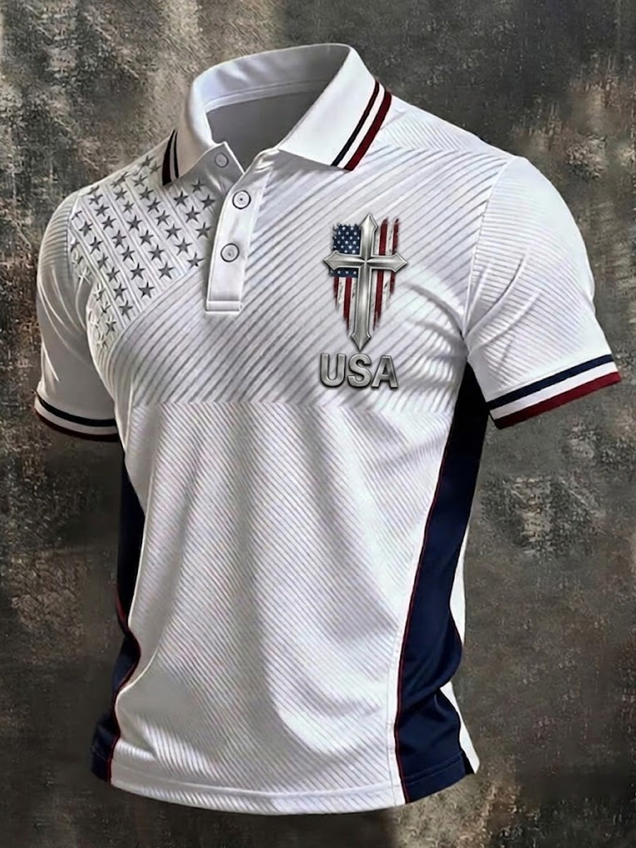 Men's 250th Anniversary Print Short-sleeve Polo Shirt