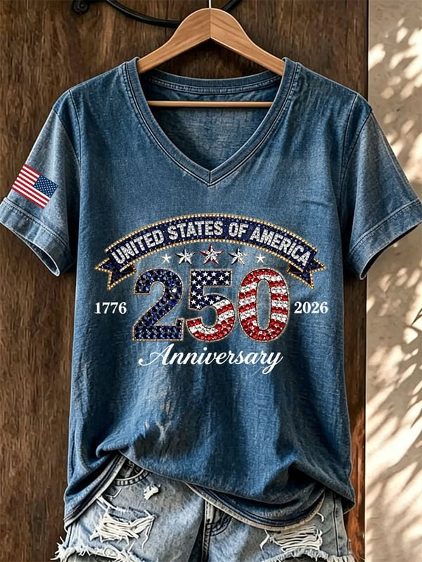 Women'S 250Th Anniversary Printed Casual T-Shirt