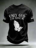 Men'S Casual American Flag Only God Can Judge Me Printed Shirt