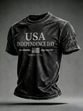 Men'S USA Independence Day Faith Art Printed T-Shirt