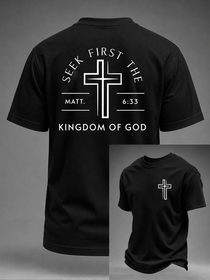 Men's Faith Cross Printed Casual T-shirt
