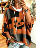 Women's Halloween With Spooky Face Printing Hoodie